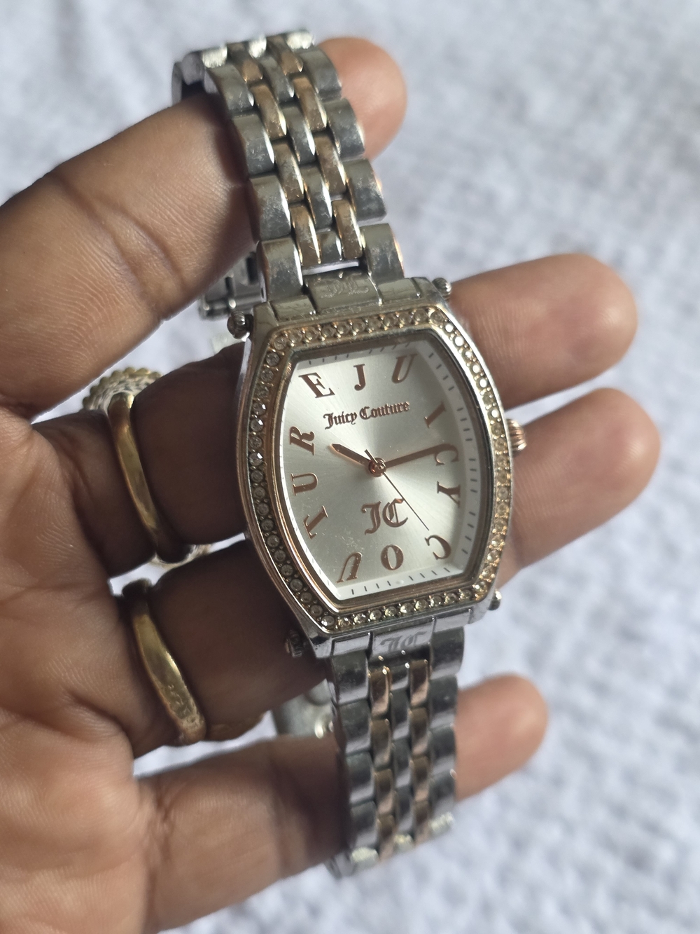Juicy Couture Two-Tone Silver and Rose Gold Crystal Accent Women's Watch